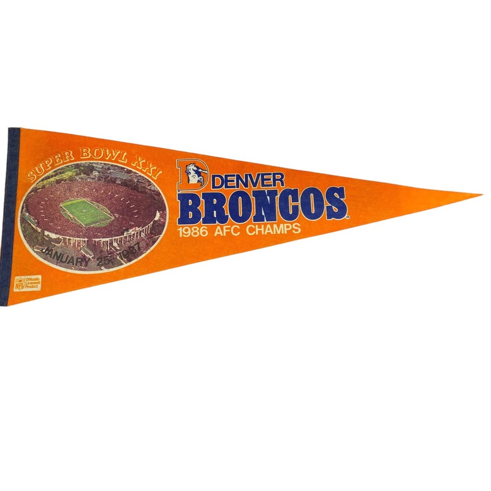 Super Bowl XXI Denver Broncos AFC Champs Flag 1986 Season